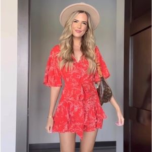 Cupshe Red Romper
